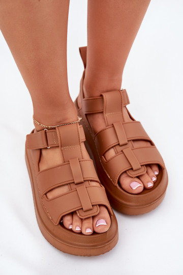 Braune Damenabsatzschuhe mit Plateau, „Nitavelia"