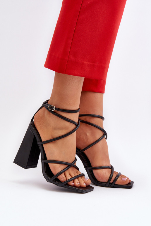 Modisch Sandalen mit hohen Absätzen schZuarze Farbe Josette Modisch Sandalen mit hohen Absätzen schZuarze Farbe Josette
