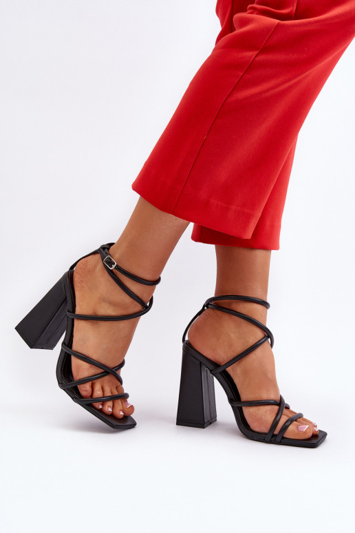 Modisch Sandalen mit hohen Absätzen schZuarze Farbe Josette Modisch Sandalen mit hohen Absätzen schZuarze Farbe Josette