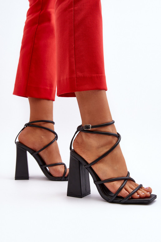 Modisch Sandalen mit hohen Absätzen schZuarze Farbe Josette Modisch Sandalen mit hohen Absätzen schZuarze Farbe Josette