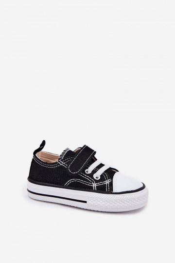Schwarze Kindersneaker mit Klettverschluss, „Obidana"