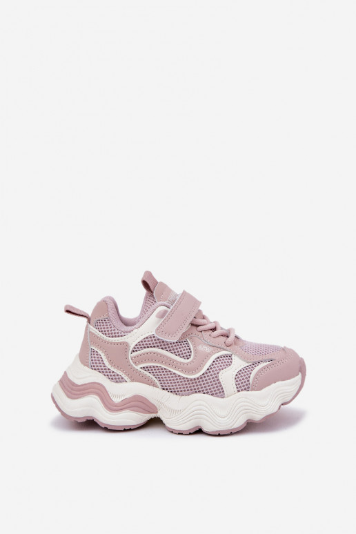 Sneakers Stilvollllschuhe Kindisch Auf dicker Sohle pinke Farbe Lianees