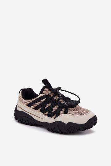 Sandfarbene Kinderschuhe im Sportstil mit Reißverschluss, „Įjungtanelita"