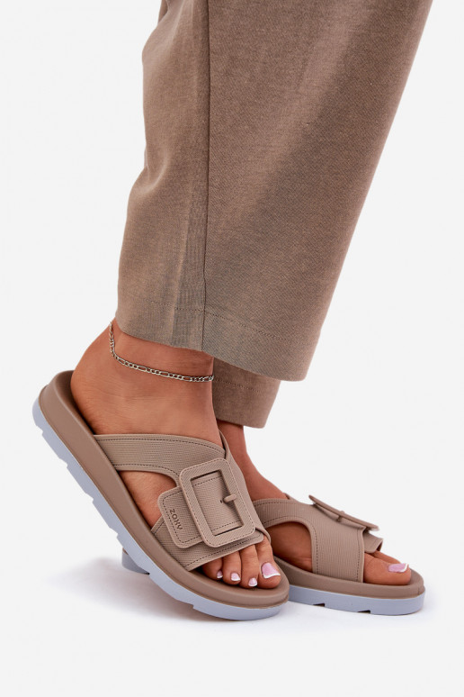 Duftend Damenhausschuhe dekorieren mit Schnallen ZAXY RR285076 Beige Duftend Damenhausschuhe dekorieren mit Schnallen ZAXY RR285076 Beige