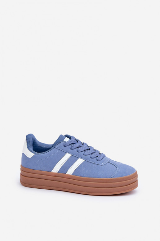 Sneakers Stilvollllschuhe Feminin mit einer Plattform blaue Farbe Egelia