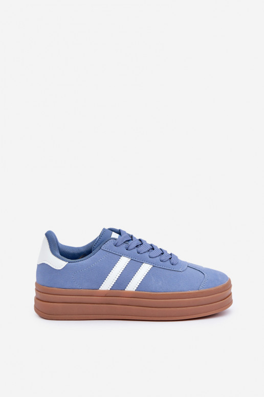 Sneakers Stilvollllschuhe Feminin mit einer Plattform blaue Farbe Egelia