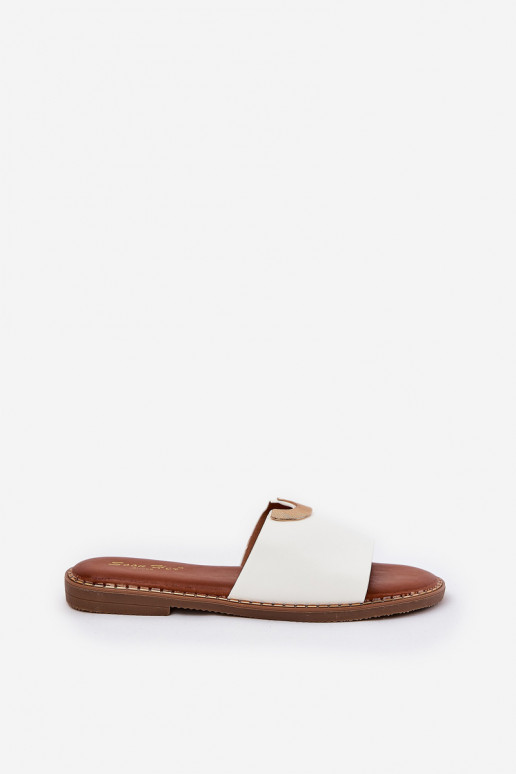 Damen weiße Pantoletten aus...