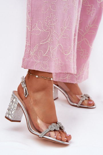 Durchschauen Sandalen mit Absätzen D&A MR51-705 Silberfarbe 2