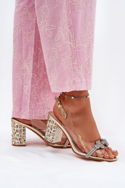 Durchschauen Sandalen mit Absätzen D&A MR51-705 goldene Farbe Durchschauen Sandalen mit Absätzen D&A MR51-705 goldene Farbe