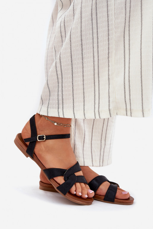 gleichschenklig mit Glanz Damensandalen S.Barski KV51-022 schZuarze Farbe