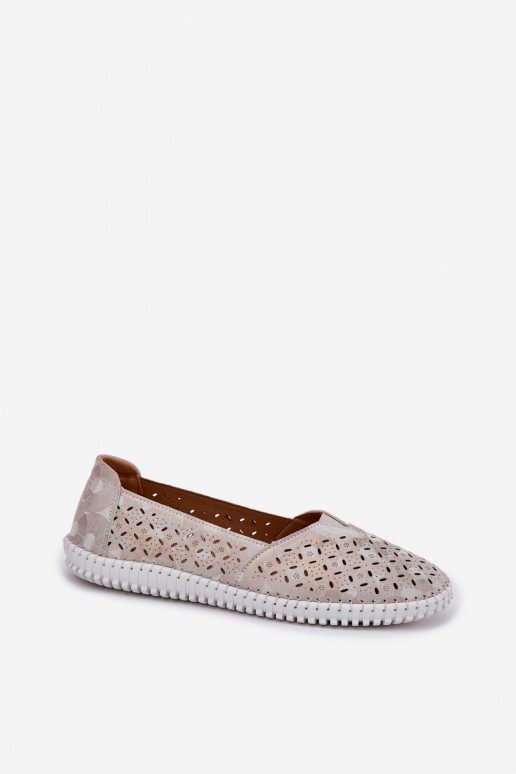 Durchbrochenes INildleder Schuhe Feminin Gold-graue Farbe Chulieta Durchbrochenes INildleder Schuhe Feminin Gold-graue Farbe Chulieta