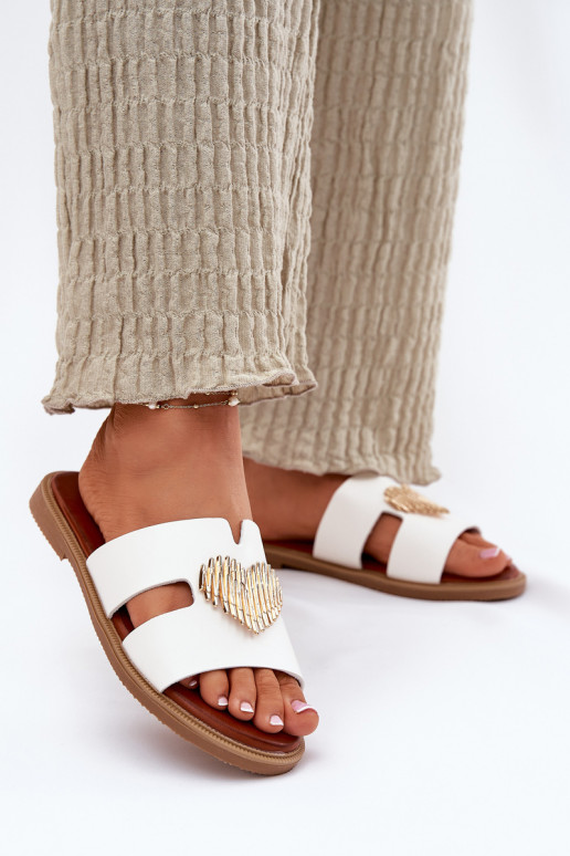 Damenhausschuhe mit breiten Absätzen mit goldenen Details Zueiße Farbe Karinma