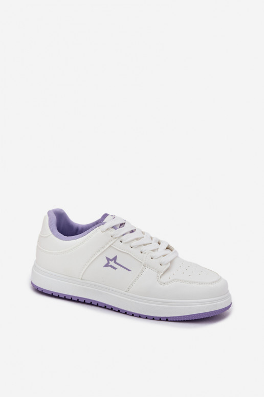 Sneakers Stilvollllschuhe Feminin Big Star RR274A245 HI-POLY SYSTEM INeiß-Violette Farbe