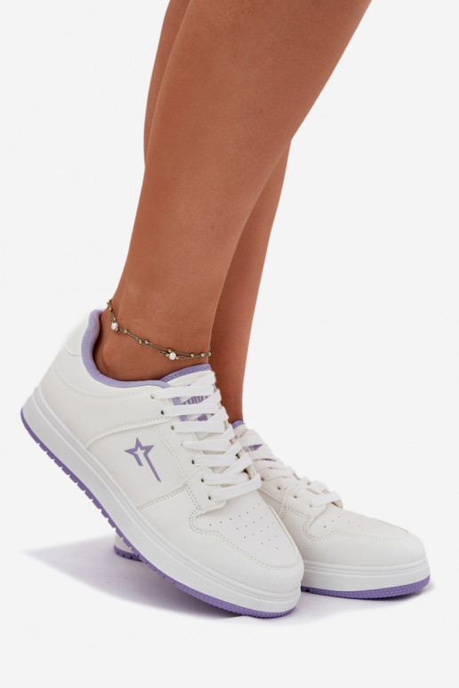 Sneakers Stilvollllschuhe Feminin Big Star RR274A245 HI-POLY SYSTEM INeiß-Violette Farbe