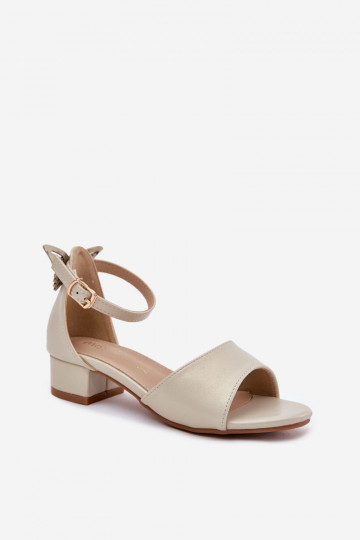 mit Glanz Sandalen Kindisch Auf niedrigem Absatz goldene Farbe Ainare