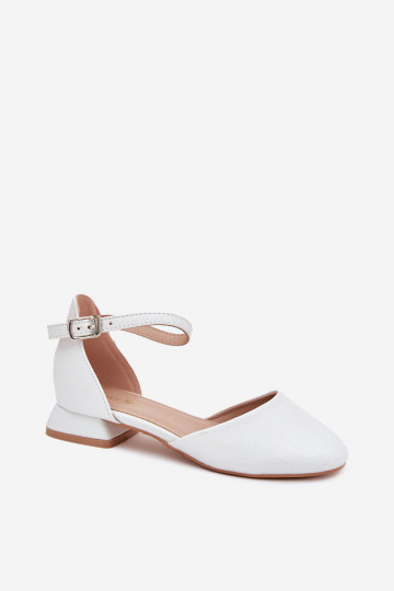 Kindisch Glänzende Sandalen Auf niedrigem Absatz Zueiße Farbe Nelly