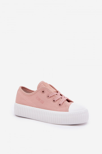 Rosa Kinderfreizeitschuhe mit Schnürsenkeln, Big Star RR374011