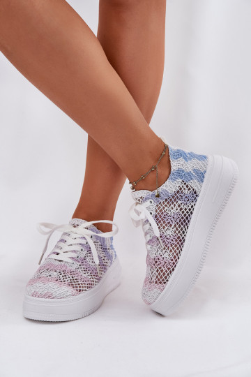 Sneakers Stilvollllschuhe Feminin mit einer Plattform Z SzydełkoZuą CholeZuką Verschiedene Farben Mirietto