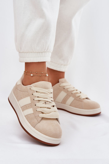 Sneakers Stilvollllschuhe Feminin Z aus Öko-INildlederu Beige Arlenina 2