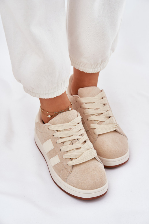 Sneakers Stilvollllschuhe Feminin Z aus Öko-INildlederu Beige Arlenina