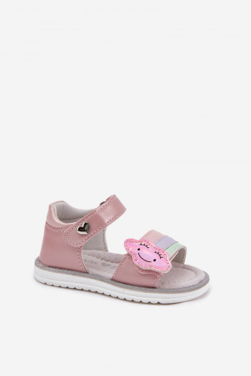 Kindersandalen mit Klebeverschlüssen pinke Farbe Orailla