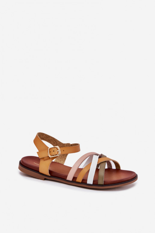Damensandalen Z Przeplatającymi Się Paskami Sergio Leone SK090H gelbe Farbe Damensandalen Z Przeplatającymi Się Paskami Sergio Leone SK090H gelbe Farbe