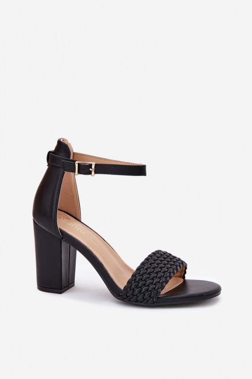Damen-Sandalen mit hohen Absätzen Mit geflochtenem Riemen schZuarze Farbe Asdine Damen-Sandalen mit hohen Absätzen Mit geflochtenem Riemen schZuarze Farbe Asdine