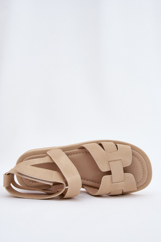 Damensandalen Z mit Klebeverschlussami Beige Uvissa Damensandalen Z mit Klebeverschlussami Beige Uvissa