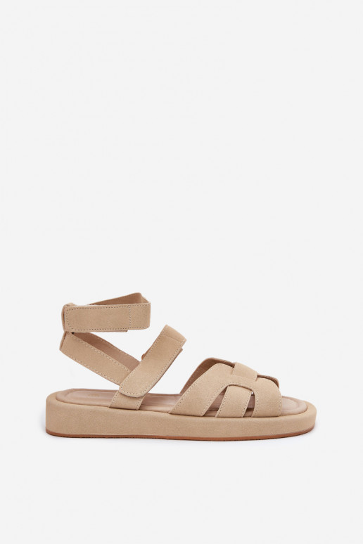 Damensandalen Z mit Klebeverschlussami Beige Uvissa Damensandalen Z mit Klebeverschlussami Beige Uvissa
