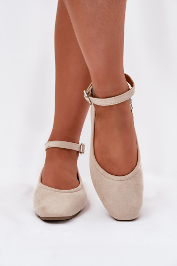 Eko Ballerinas aus INildleder mit Riemen I mit Schnallen Beige Deomira 2