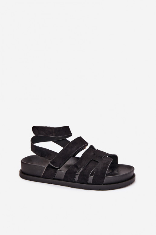 Eko INildledersandalen für Damen Z mit Klebeverschlussami schZuarze Farbe Valpera Eko INildledersandalen für Damen Z mit Klebeverschlussami schZuarze Farbe Valpera