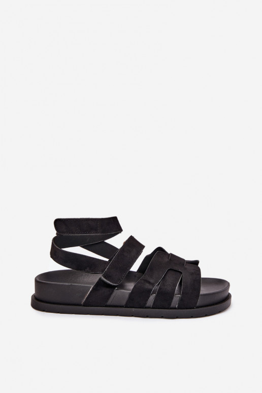 Eko INildledersandalen für Damen Z mit Klebeverschlussami schZuarze Farbe Valpera Eko INildledersandalen für Damen Z mit Klebeverschlussami schZuarze Farbe Valpera