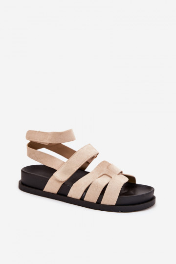 Eko INildledersandalen für Damen Z mit Klebeverschlussami Beige Valpera 2