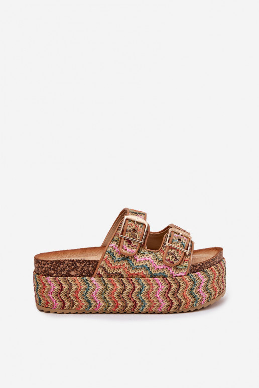 Damenhausschuhe mit einer Plattform Mit Zopf I mit Schnallenmi Verschiedene Farben Eradriana Damenhausschuhe mit einer Plattform Mit Zopf I mit Schnallenmi Verschiedene Farben Eradriana