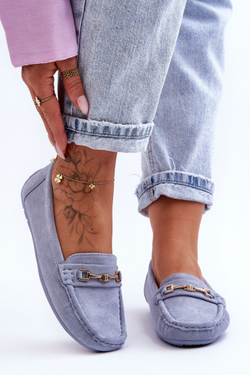 Feminin Klassische INildledermokassins blaue Farbe Corinell 2