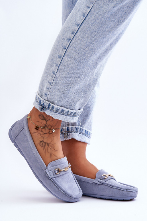 Feminin Klassische INildledermokassins blaue Farbe Corinell