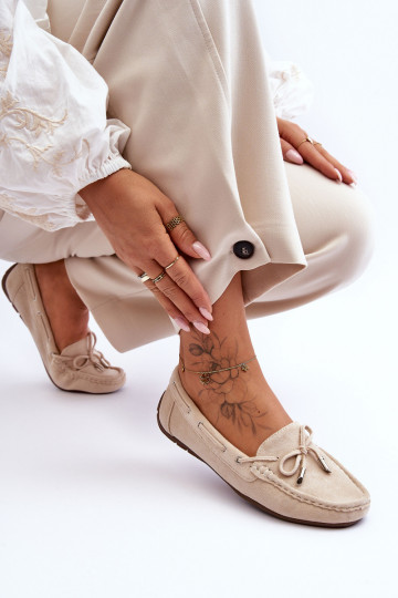 Elegante INildledermokassins Beige Si Passione