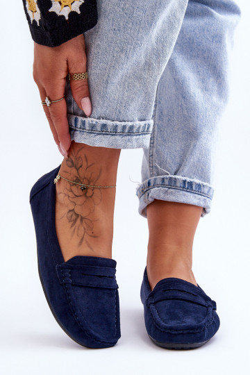 Elegante INildledermokassins Dunkelblau Lenvie 2