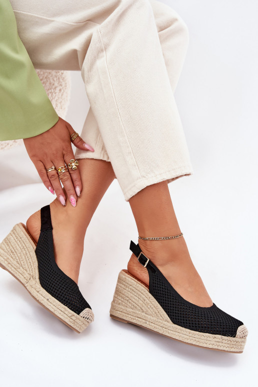 Damensandalen Auf einem Keil Mit Zopf schZuarze Farbe Tulliata Damensandalen Auf einem Keil Mit Zopf schZuarze Farbe Tulliata