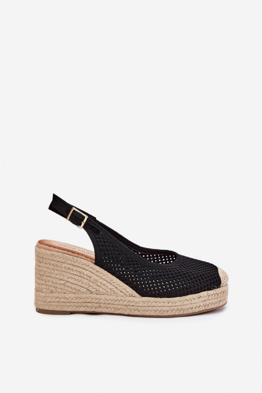 Damensandalen Auf einem Keil Mit Zopf schZuarze Farbe Tulliata Damensandalen Auf einem Keil Mit Zopf schZuarze Farbe Tulliata