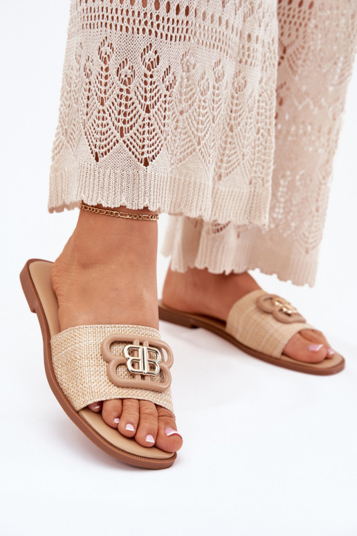 gleichschenklig Damenhausschuhe Mit Dekorationen Detalem Beige Nenitta gleichschenklig Damenhausschuhe Mit Dekorationen Detalem Beige Nenitta