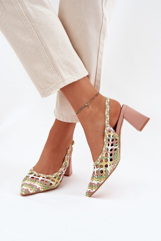 Sandalen Mit Zopf mit Absätzen pinke Farbe Ebina