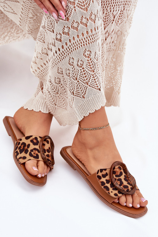 Hausschuhe FrauenZuohnung dekorieren mit Schnallen mit Leopardenfellmuster LuZuam Hausschuhe FrauenZuohnung dekorieren mit Schnallen mit Leopardenfellmuster LuZuam