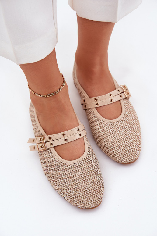 Ballerinas Mit Zopf I Paskami Beige Partheda Ballerinas Mit Zopf I Paskami Beige Partheda