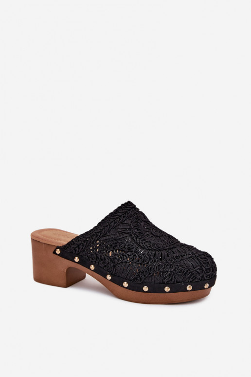 SzydełkoZue Damenhausschuhe mit Absätzen schZuarze Farbe Senevia SzydełkoZue Damenhausschuhe mit Absätzen schZuarze Farbe Senevia