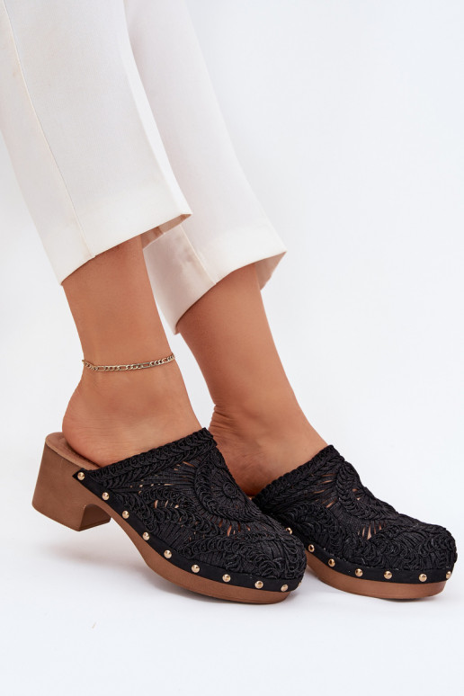SzydełkoZue Damenhausschuhe mit Absätzen schZuarze Farbe Senevia SzydełkoZue Damenhausschuhe mit Absätzen schZuarze Farbe Senevia