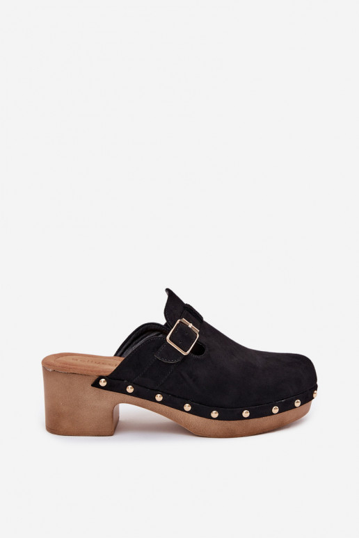 Hausschuhe Verstopfungen Feminin mit Absätzen mit Schnallen schZuarze Farbe Veldexina Hausschuhe Verstopfungen Feminin mit Absätzen mit Schnallen schZuarze Farbe Veldexina