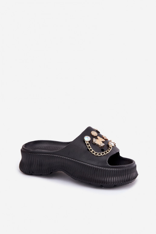 Leichte Hausschuhe Damenhausschuhe Ze goldene Farbemi Przypinkami schZuarze Farbe Hortiana Leichte Hausschuhe Damenhausschuhe Ze goldene Farbemi Przypinkami schZuarze Farbe Hortiana