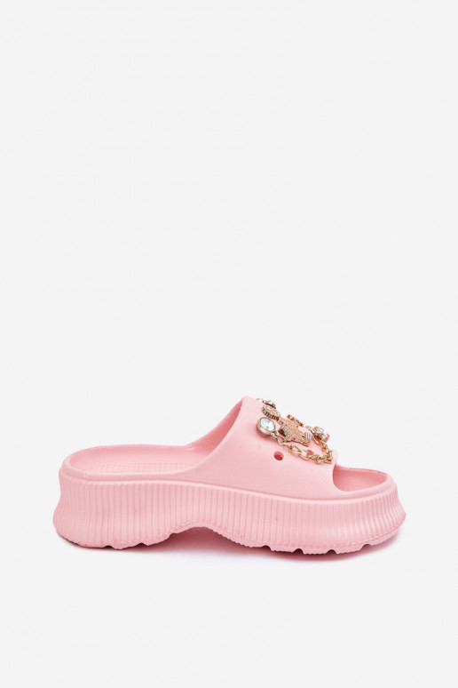 Leichte Hausschuhe Damenhausschuhe Ze goldene Farbemi Przypinkami pinke Farbe Hortiana Leichte Hausschuhe Damenhausschuhe Ze goldene Farbemi Przypinkami pinke Farbe Hortiana