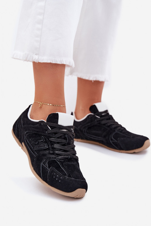 Turnschuhe Feminin Z aus Öko-INildlederu schZuarze Farbe Dorella